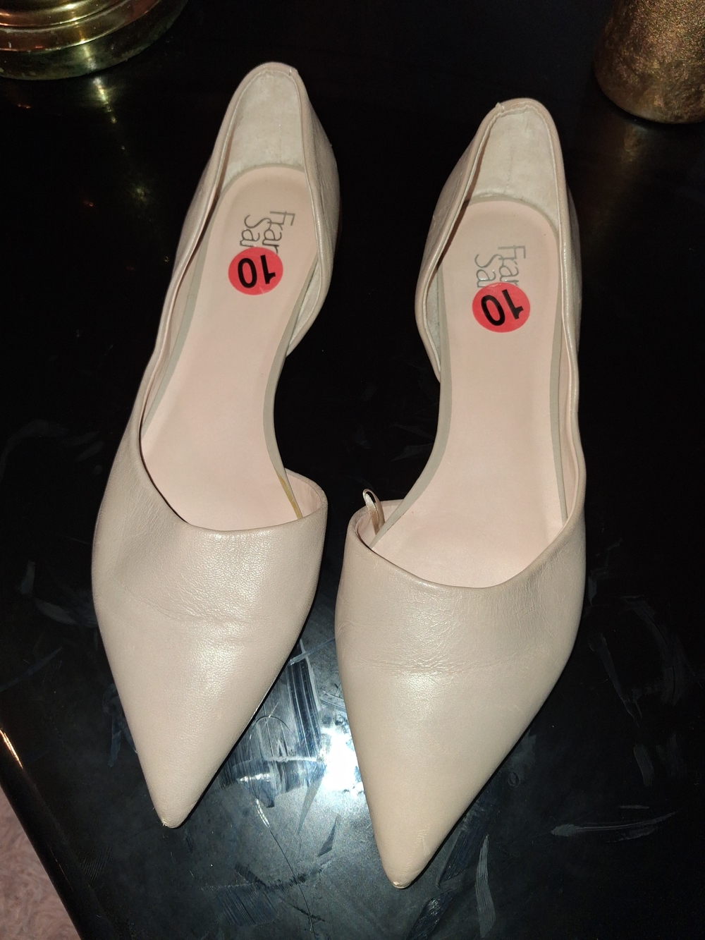 Franco Sarto Women's Pointed D'Orsay Flats in Pale Blush